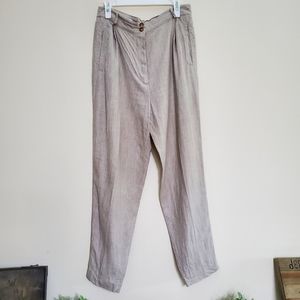 On the Road High Rise Tan Linen Pants Size 42 XL